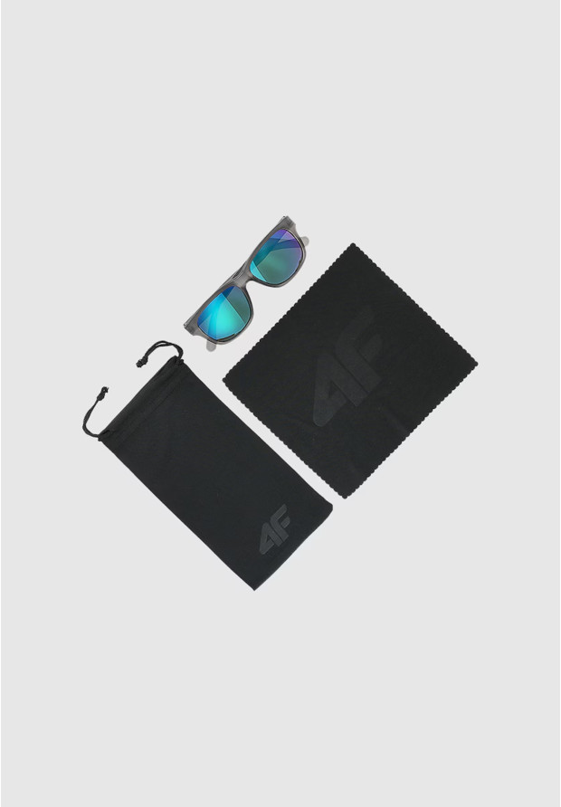 Okulary Dziecięce 4F Przeciwsłoneczne UV400 Wayfarer Lustrzane Szare 4FJWSS25ASUNU066