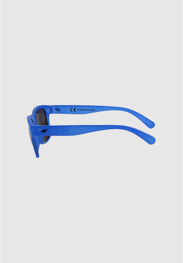 Okulary Dziecięce 4F Przeciwsłoneczne UV400 Wayfarer Lustrzane Niebieskie 4FJWSS25ASUNU066