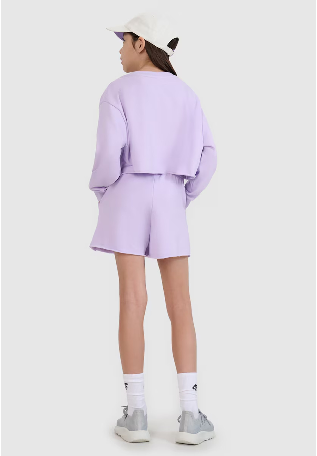 Spodenki Dresowe Dziewczęce 4F Luźne Regular Sportowe Casual Fioletowe 4FJWSS25TSHOF484