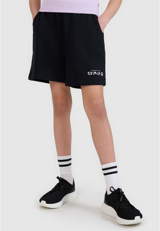 Spodenki Dresowe Dziewczęce 4F Luźne Oversize Sportowe Casual Czarne 4FJWSS25TSHOF618