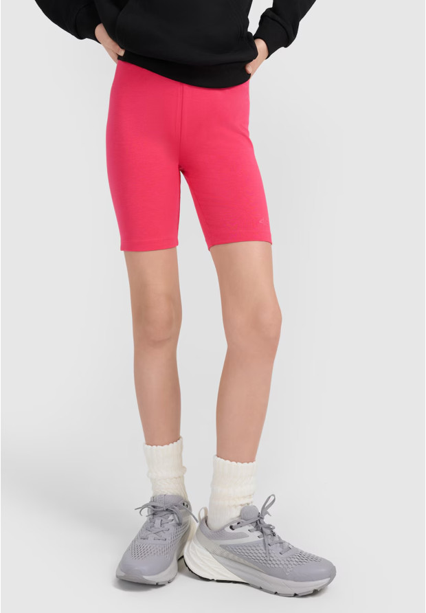 Legginsy Dziewczęce 4F Kolarki Bawełniane Spodenki Różowe 4FJWSS25TSTIF014