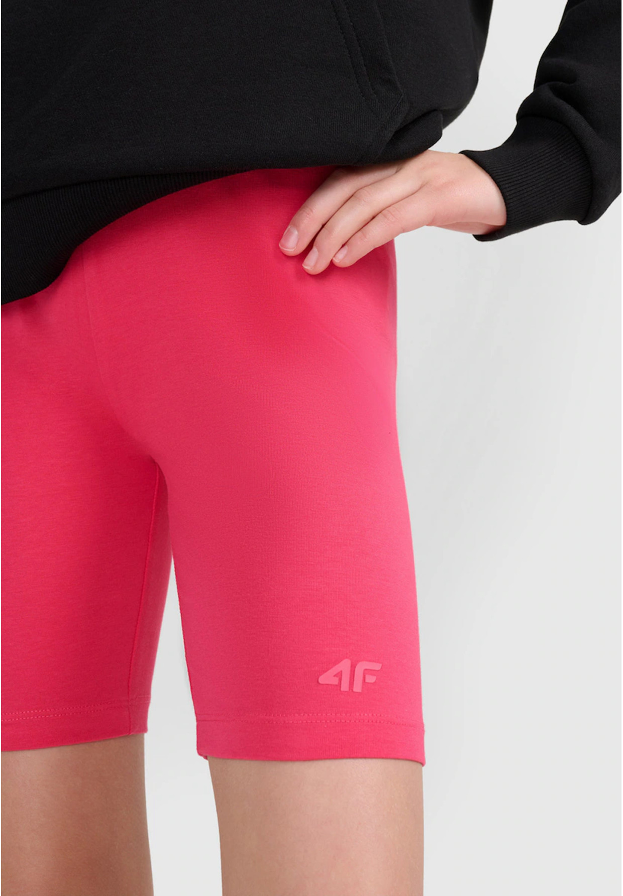 Legginsy Dziewczęce 4F Kolarki Bawełniane Spodenki Różowe 4FJWSS25TSTIF014