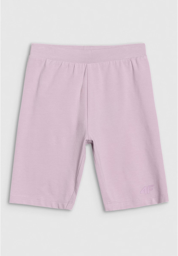 Legginsy Dziewczęce 4F Kolarki Bawełniane Spodenki Jasny Róż 4FJWSS25TSTIF014