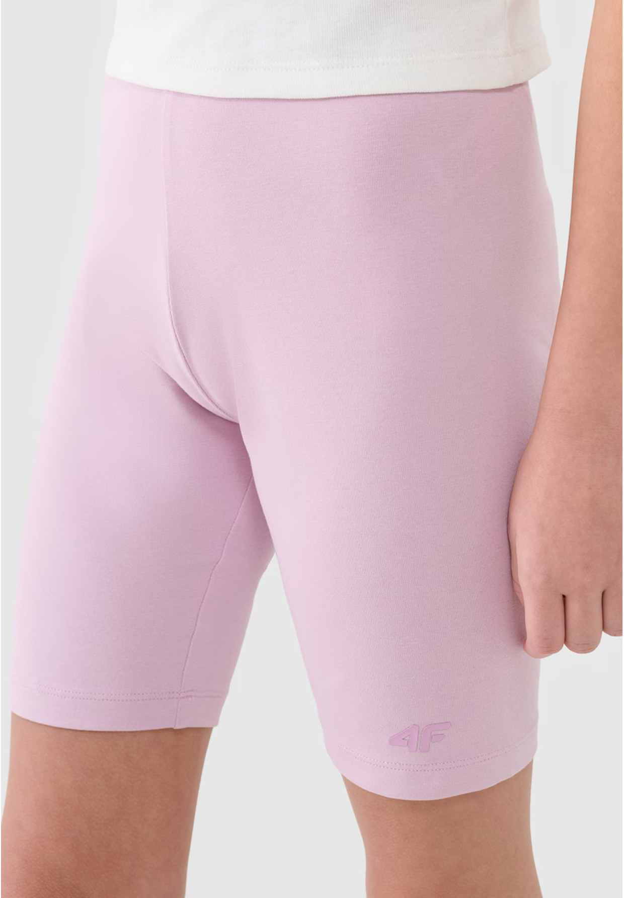 Legginsy Dziewczęce 4F Kolarki Bawełniane Spodenki Jasny Róż 4FJWSS25TSTIF014