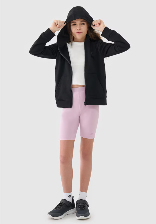 Legginsy Dziewczęce 4F Kolarki Bawełniane Spodenki Jasny Róż 4FJWSS25TSTIF014