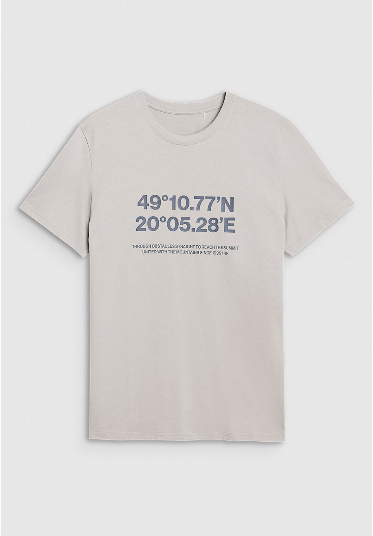 Koszulka Męska 4F Sportowa Bawełniana T-Shirt Regular Nadruk Szary 4FWSS25TTSHM2209