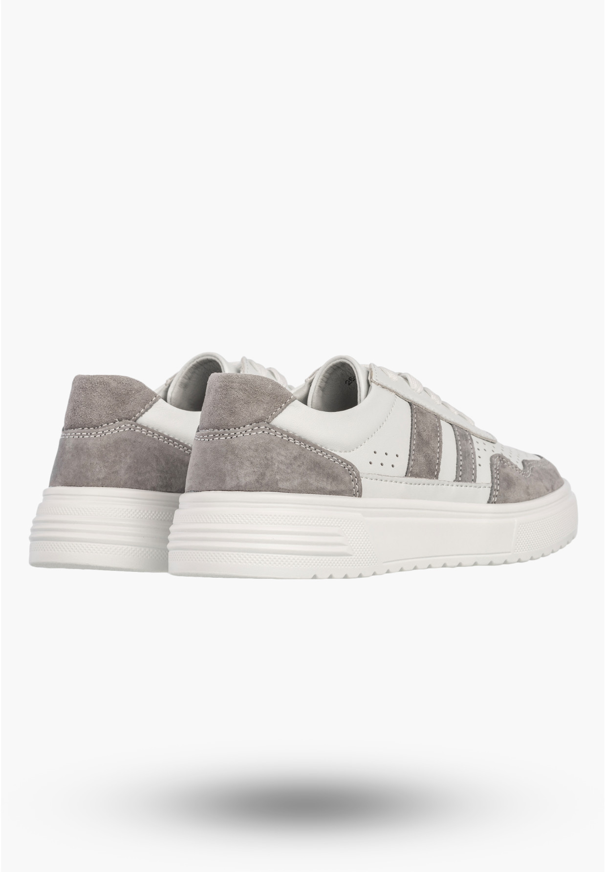 Sneakersy Damskie Skórzane Buty Zamszowe Sportowe Casual Białe