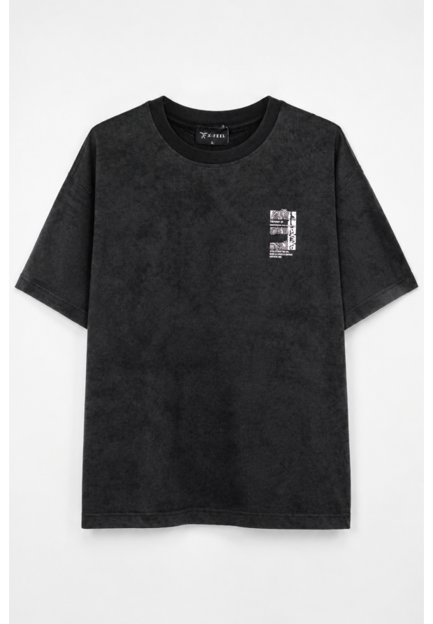 Komplet Męski T-Shirt Szorty Dresowe Casual Letni Zestaw Bawełniany Czarny