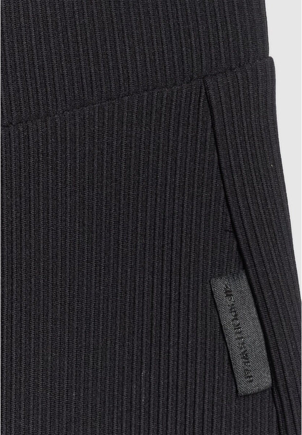 Legginsy Damskie 4F Sportowe Prążkowane Wysoki Stan Slim Czarne 4FWAW25TTIGF237