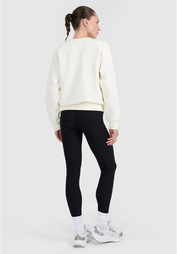 Legginsy Damskie 4F Sportowe Prążkowane Wysoki Stan Slim Czarne 4FWAW25TTIGF237