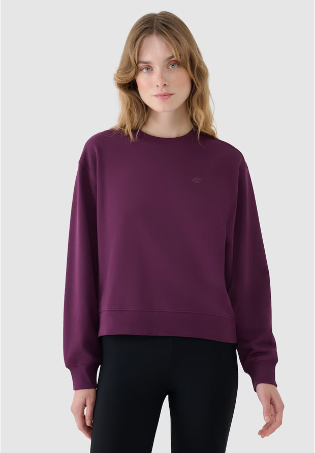 Śliwkowa bluza damska 4F French Terry