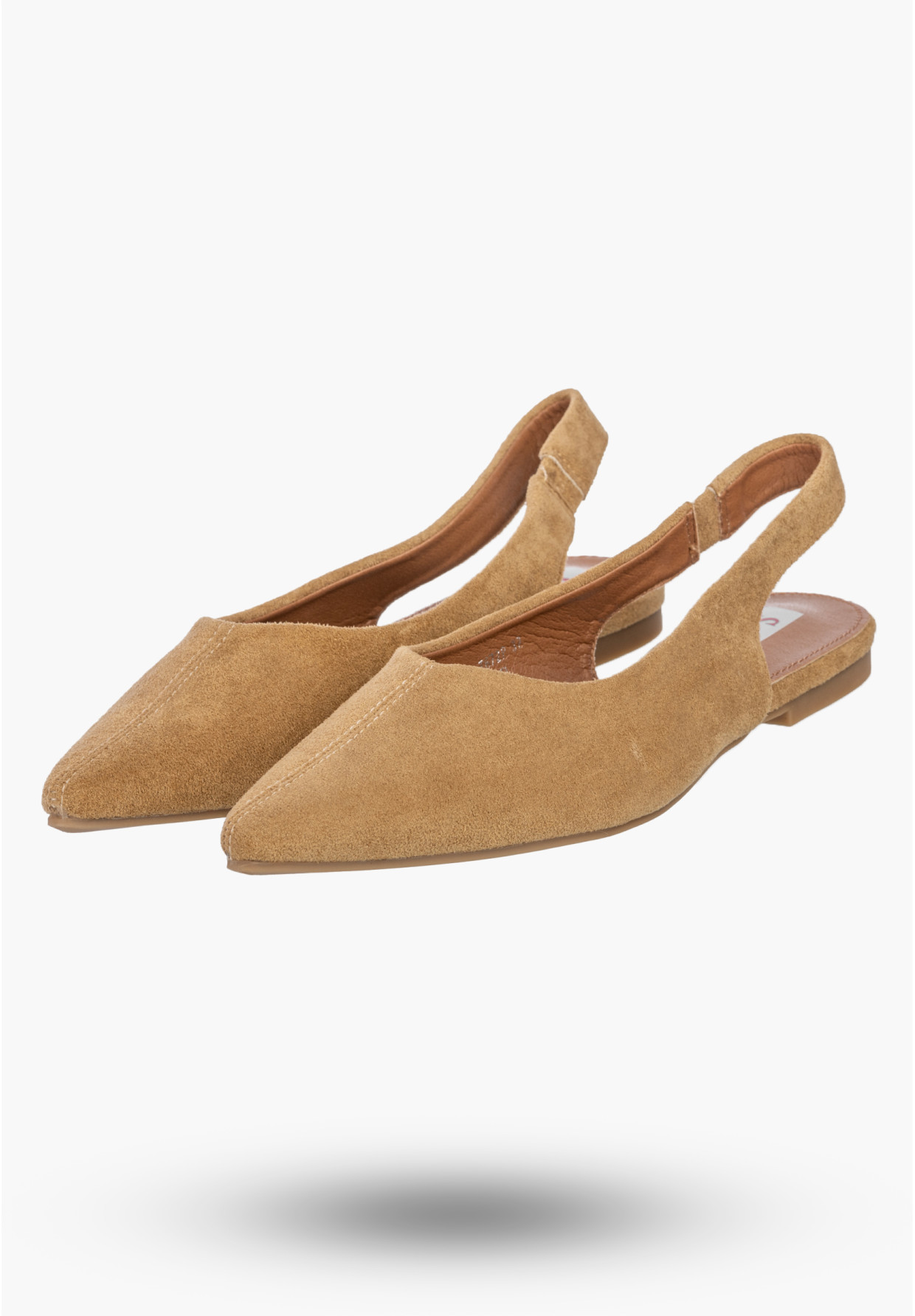 Baleriny Damskie Slingback Buty z odkrytą piętą Eleganckie Camel