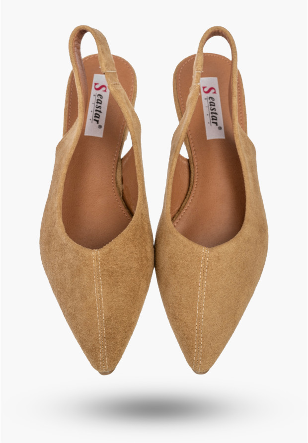 Baleriny Damskie Slingback Buty z odkrytą piętą Eleganckie Camel