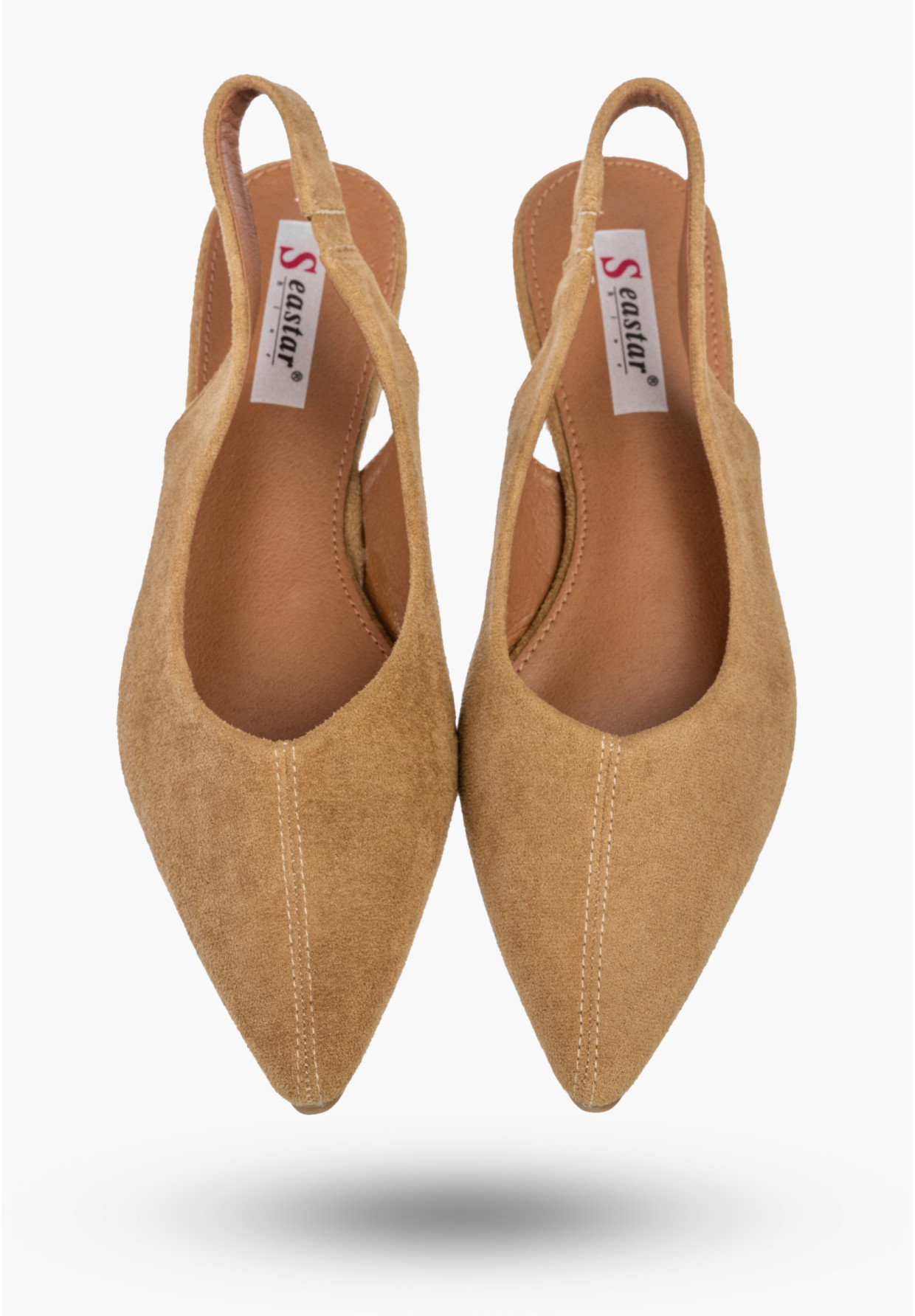 Baleriny Damskie Slingback Buty z odkrytą piętą Eleganckie Camel
