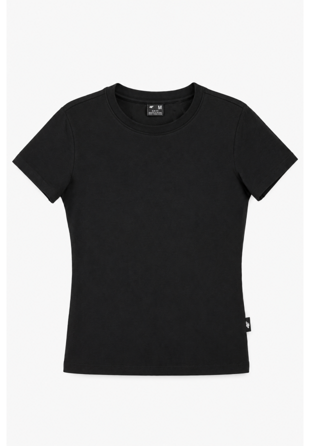 Koszulka Damska 4F Sportowa Bawełniana Slim Fit T-Shirt Edycja Limitowana Czarna 4FWSS26TTSHF3972