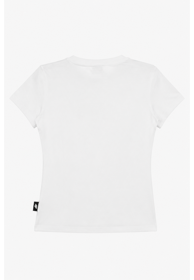 Koszulka Damska 4F Sportowa Bawełniana Slim Fit T-Shirt Edycja Limitowana Biały 4FWSS26TTSHF3972