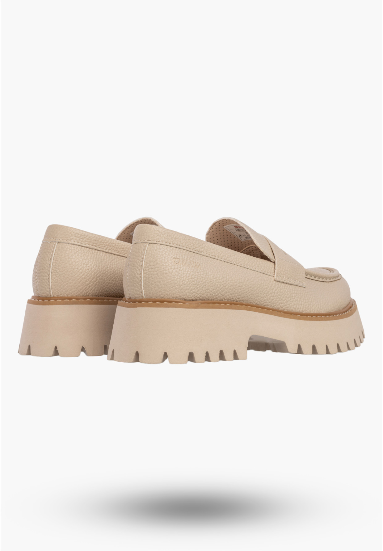 Mokasyny Damskie BIG STAR Buty Wsuwane Casual Gruba Podeszwa Beżowe NN274050