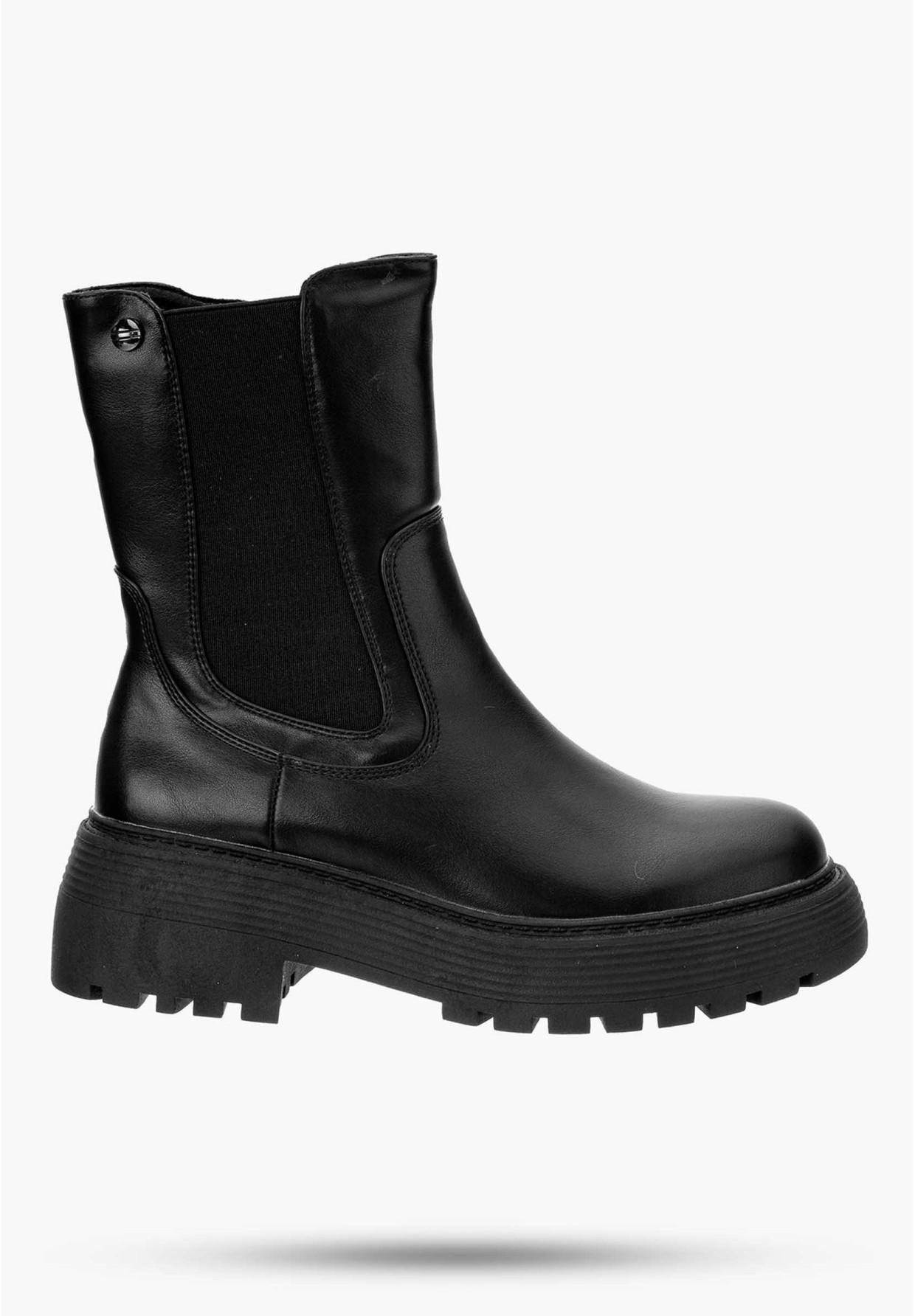 Botki Damskie Buty Na Zimę Czarne Wsuwane