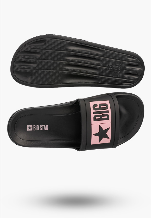 Klapki Damskie BIG STAR Sportowe Buty Na Basen Plażę Czarne TT274A010