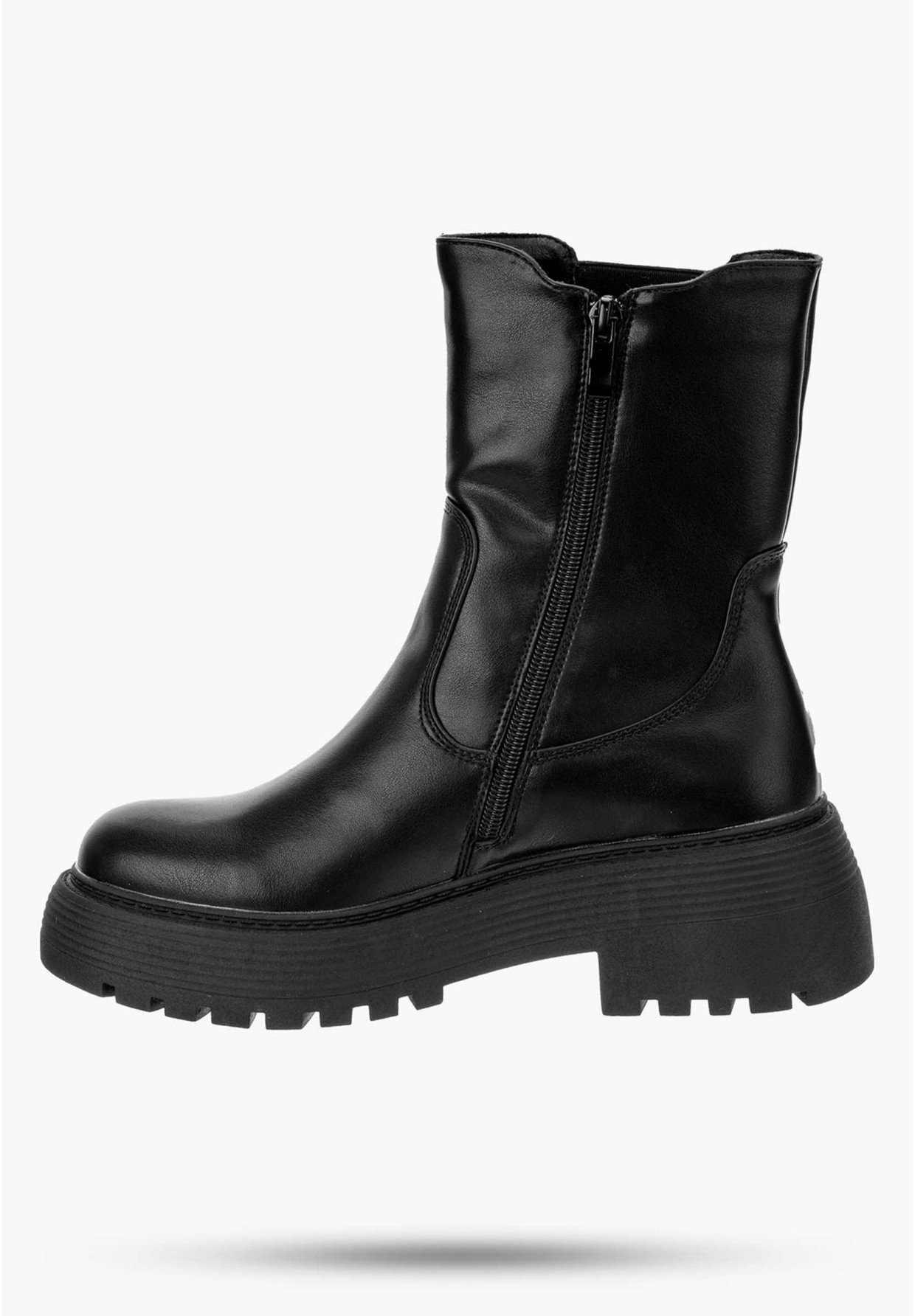 Botki Damskie Buty Na Zimę Czarne Wsuwane