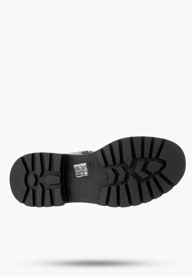 Botki Damskie Buty Na Zimę Czarne Wsuwane