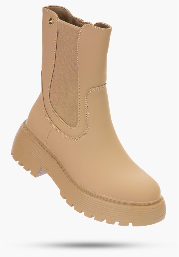 Botki Damskie Camel Wsuwane