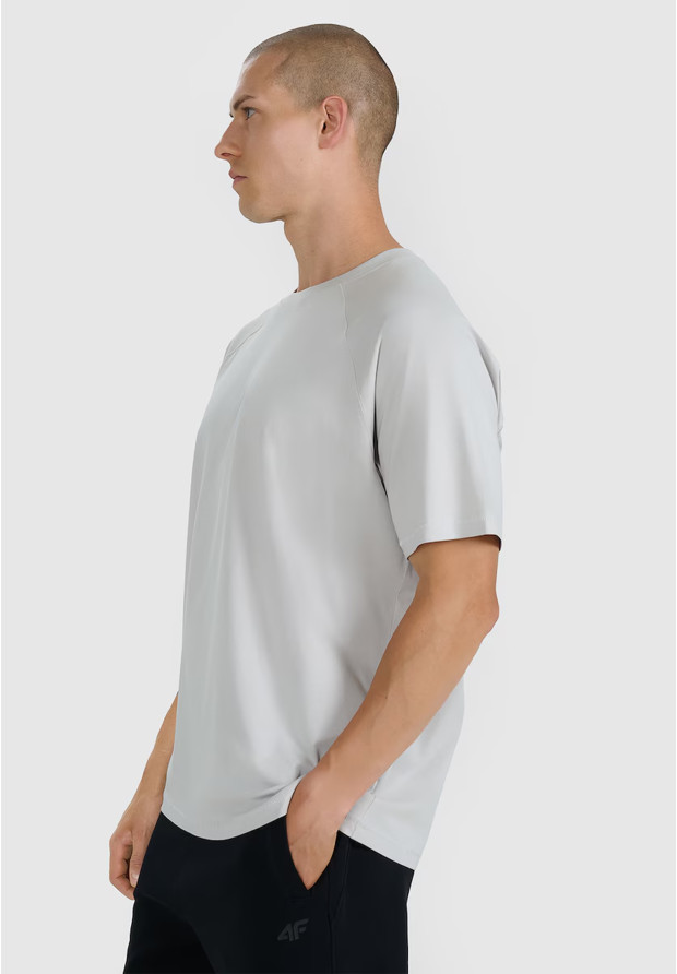 Koszulka Męska 4F Sportowa Bawełniana Oversize T-Shirt Casual Basic Szary 4FWAW25TTSHM2360