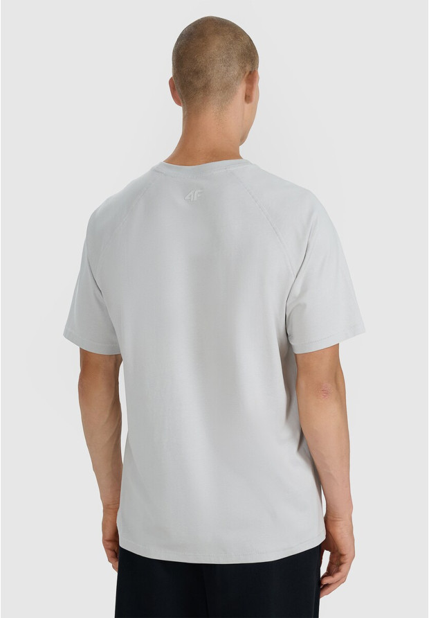 Koszulka Męska 4F Sportowa Bawełniana Oversize T-Shirt Casual Basic Szary 4FWAW25TTSHM2360