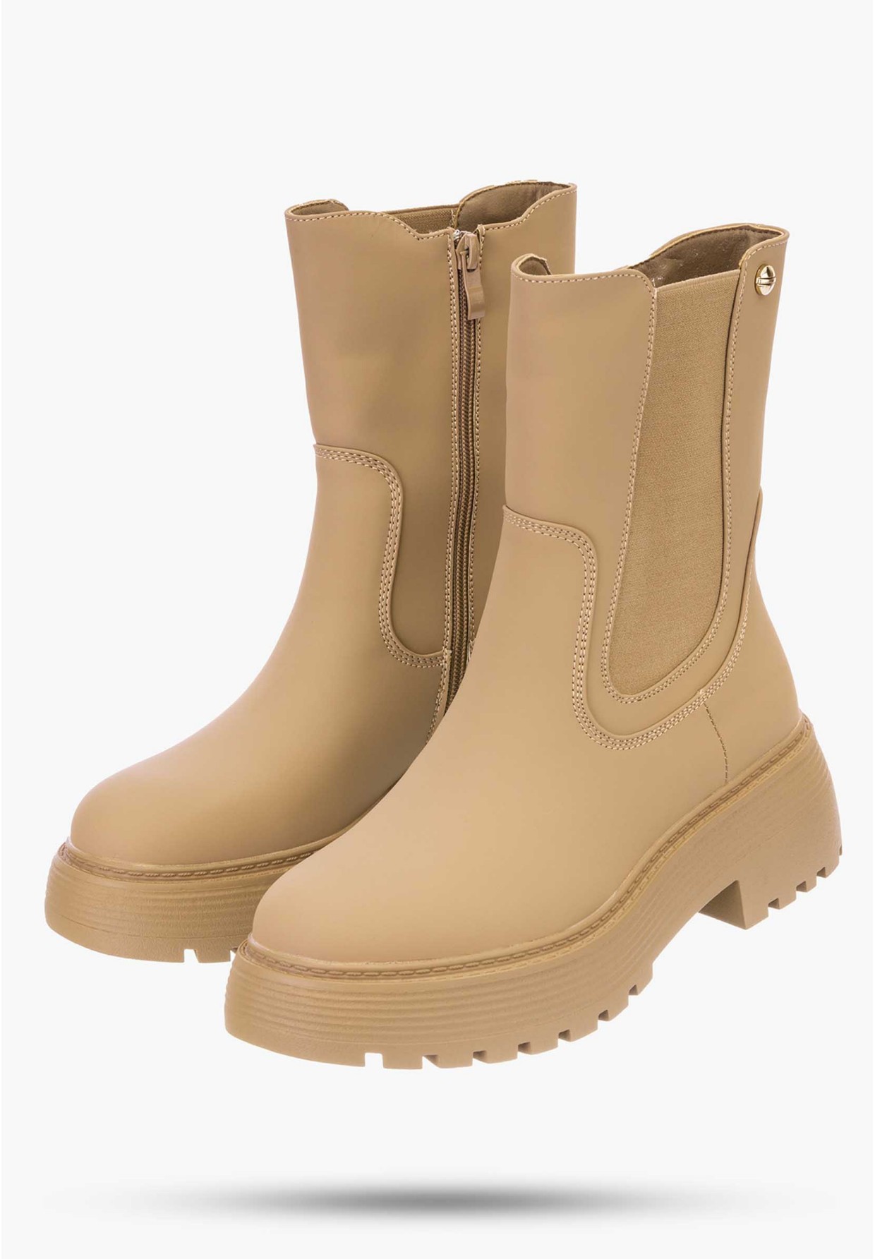 Botki Damskie Camel Wsuwane