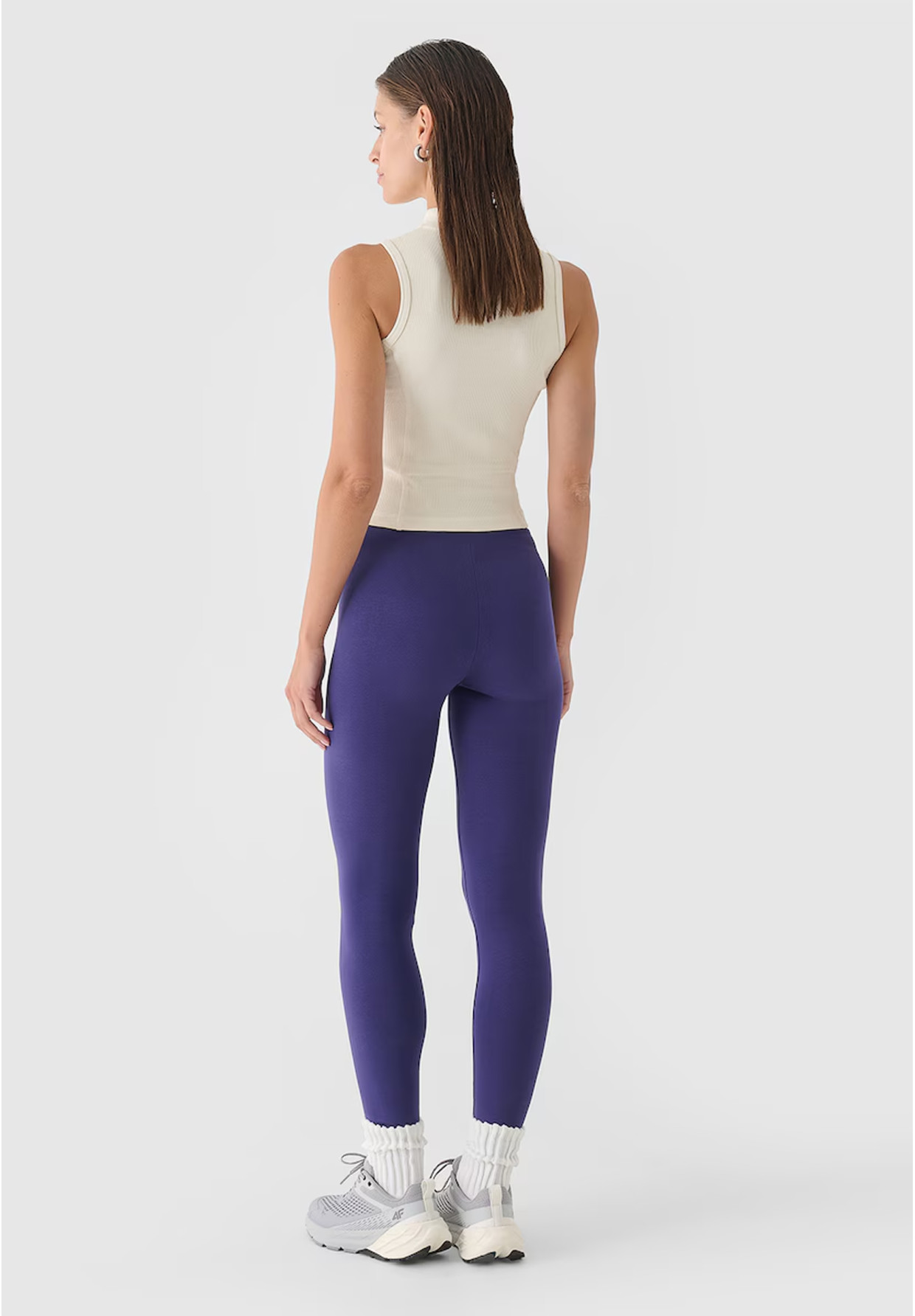 Legginsy Damskie 4F Sportowe Bawełniane Elastyczne Slim Fit Granatowe 4FWMM00TTIGF195