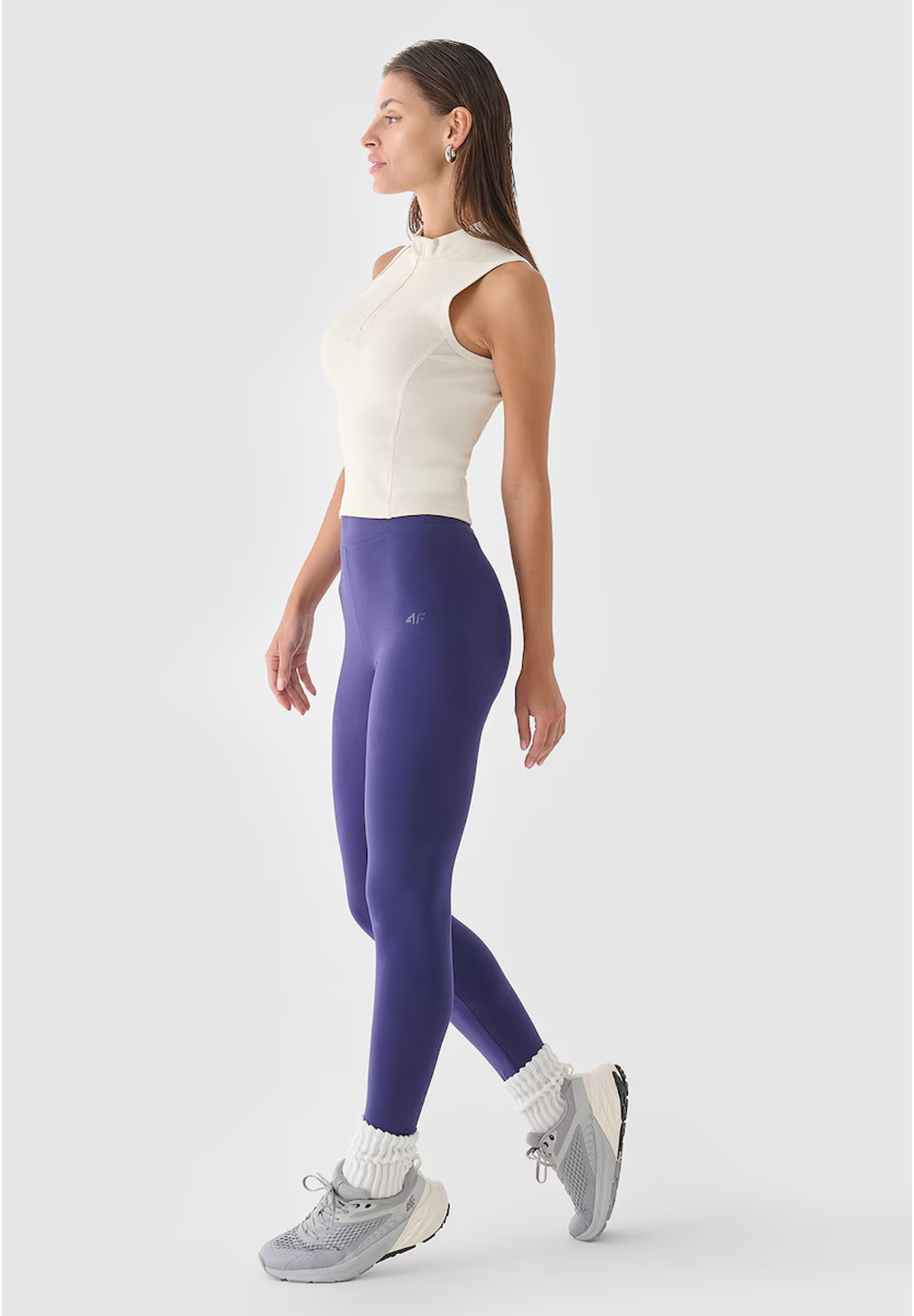 Legginsy Damskie 4F Sportowe Bawełniane Elastyczne Slim Fit Granatowe 4FWMM00TTIGF195