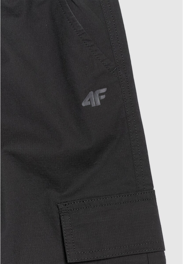 Spodnie Cargo Dziewczęce 4F Sportowe Oversize Joggery Czarne 4FJWAW25TTROF1246