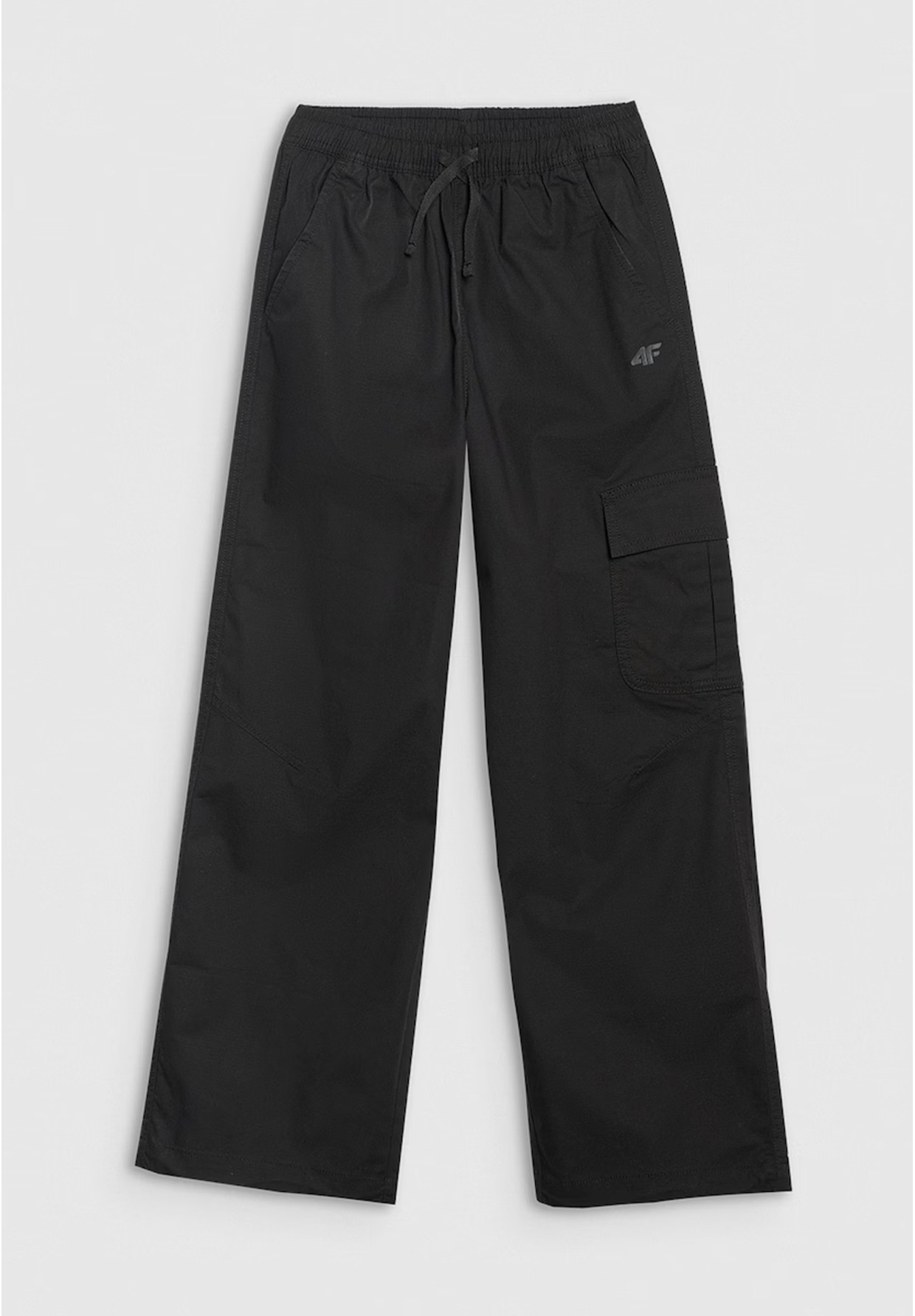 Spodnie Cargo Dziewczęce 4F Sportowe Oversize Joggery Czarne 4FJWAW25TTROF1246