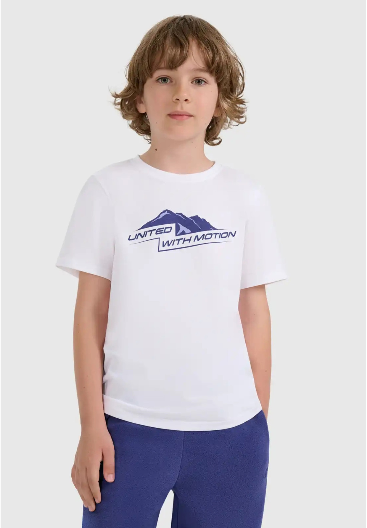 Koszulka Chłopięca 4F T-shirt Z Nadrukiem Bawełniany Biały 4FJWAW25TTSHM2404