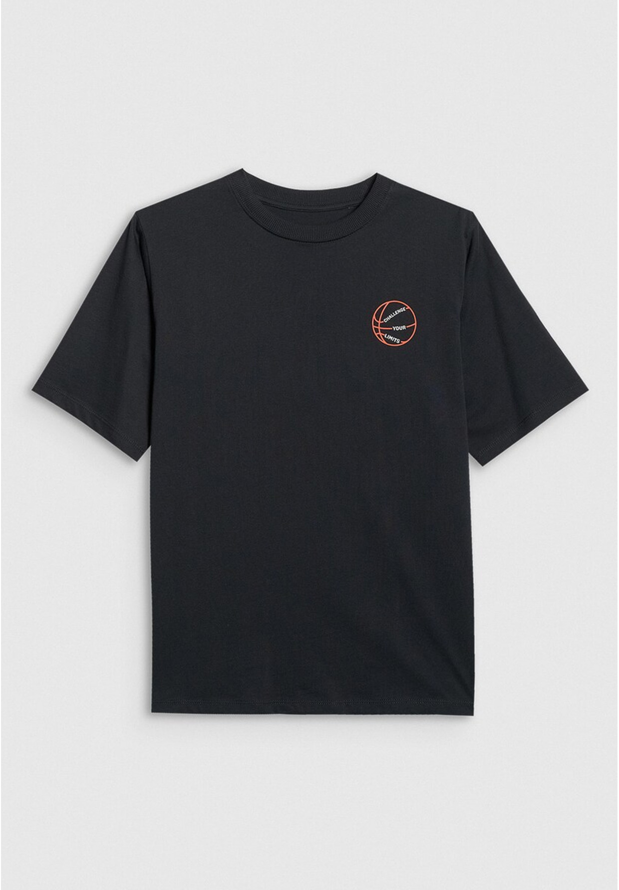 Koszulka Chłopięca 4F Oversize Bawełniana T-Shirt Casual Z Nadrukiem Czarna 4FJWAW25TTSHM2412
