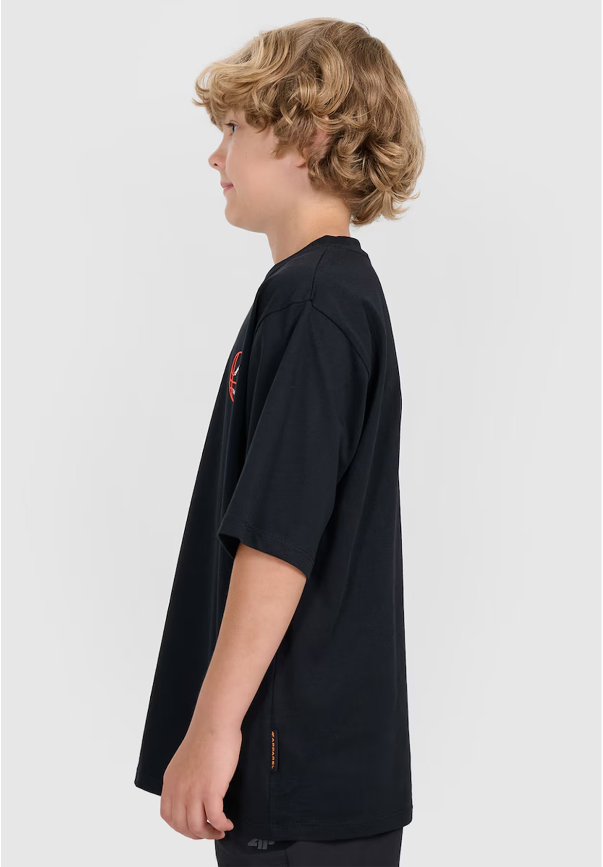 Koszulka Chłopięca 4F Oversize Bawełniana T-Shirt Casual Z Nadrukiem Czarna 4FJWAW25TTSHM2412
