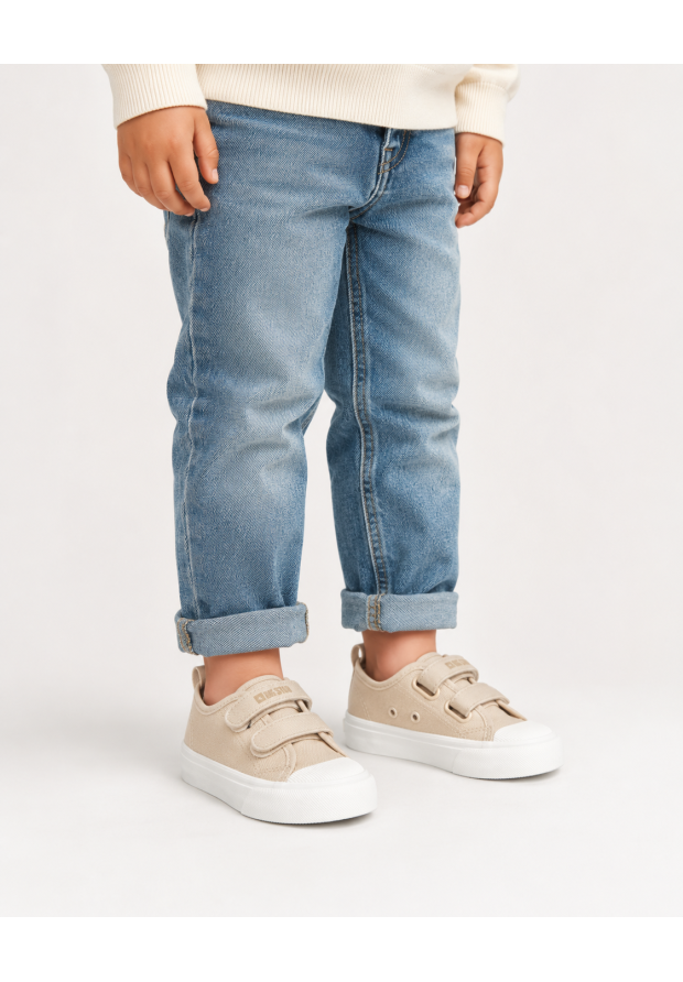Trampki Dziecięce BIG STAR Tenisówki Na Rzepy Materiałowe Casual Beżowe TT374162