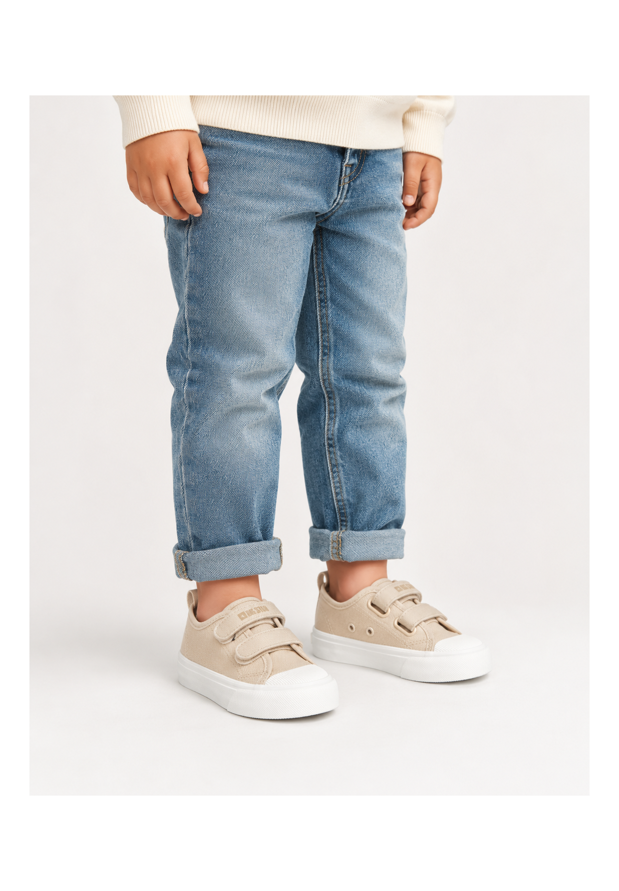 Trampki Dziecięce BIG STAR Tenisówki Na Rzepy Materiałowe Casual Beżowe TT374162