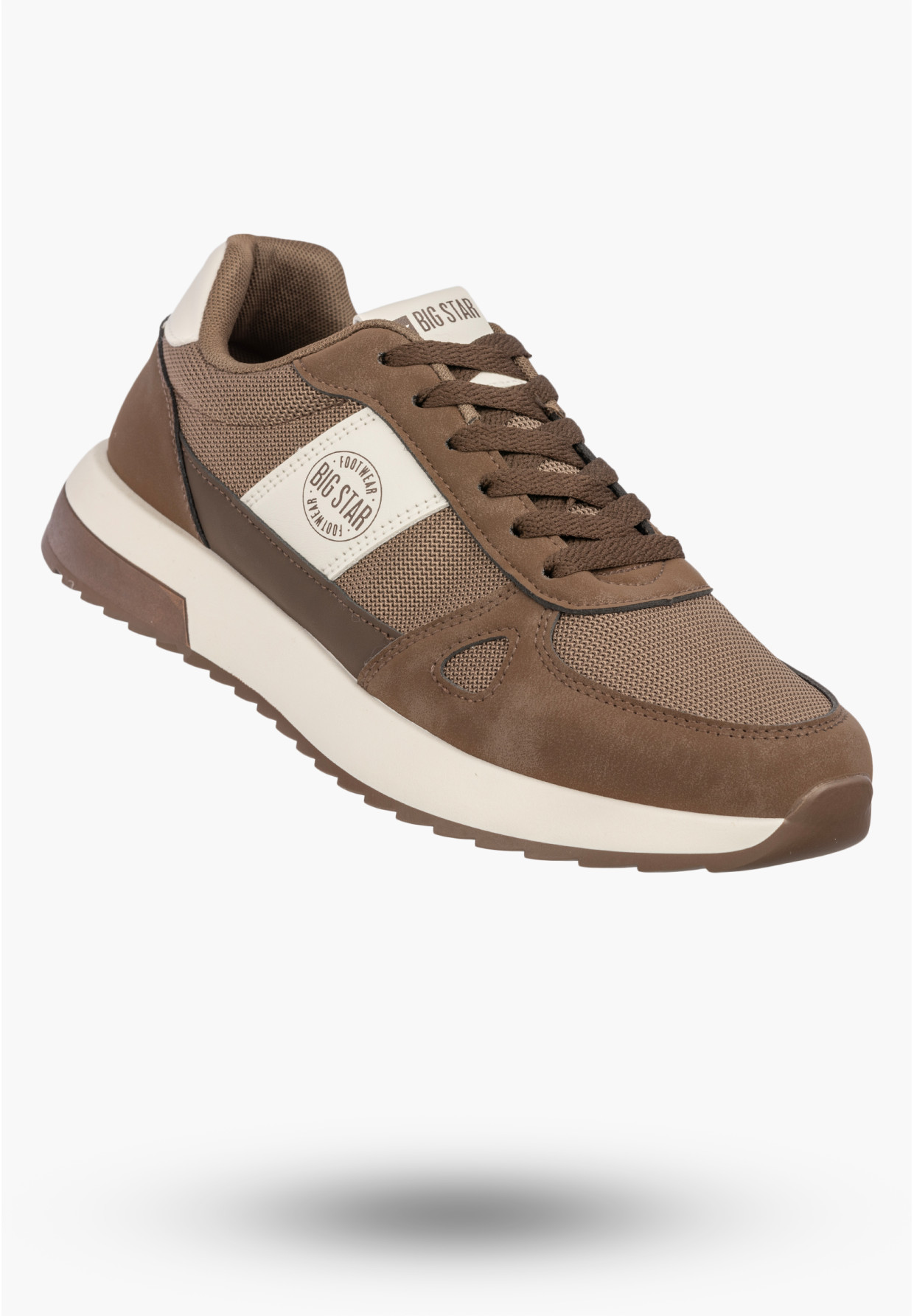 Sneakersy Męskie BIG STAR Buty Sportowe Ekoskóra Casual Brązowe TT174353
