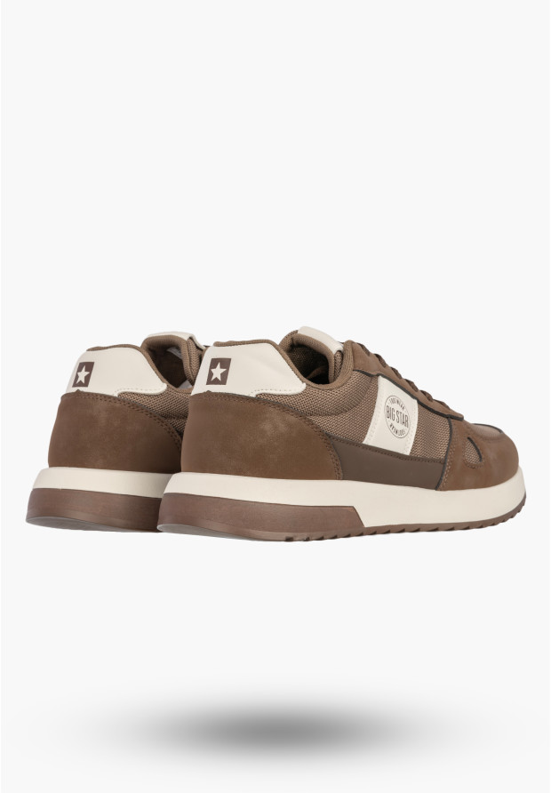 Sneakersy Męskie BIG STAR Buty Sportowe Ekoskóra Casual Brązowe TT174353