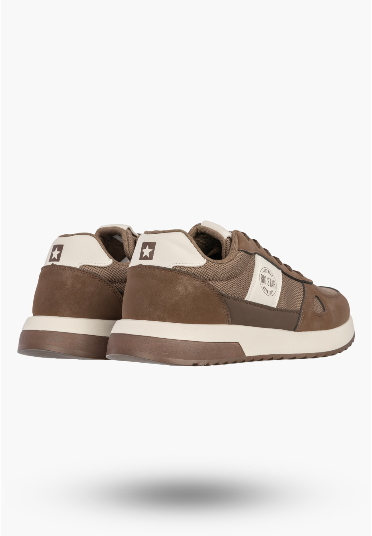 Sneakersy Męskie BIG STAR Buty Sportowe Ekoskóra Casual Brązowe TT174353