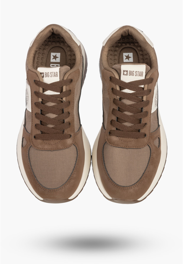 Sneakersy Męskie BIG STAR Buty Sportowe Ekoskóra Casual Brązowe TT174353