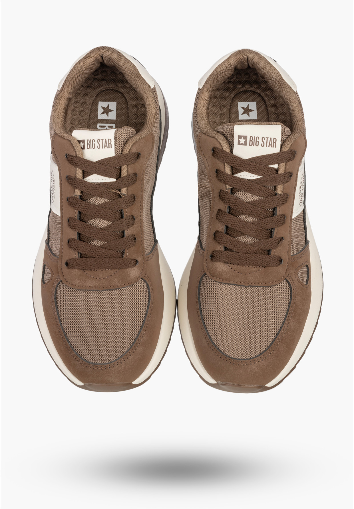 Sneakersy Męskie BIG STAR Buty Sportowe Ekoskóra Casual Brązowe TT174353