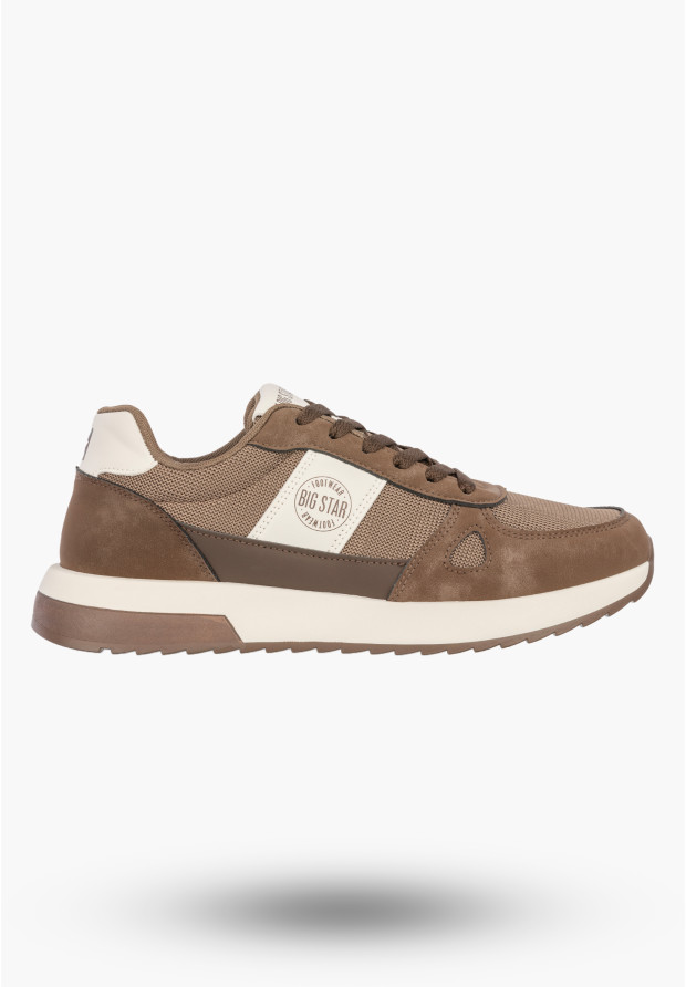 Sneakersy Męskie BIG STAR Buty Sportowe Ekoskóra Casual Brązowe TT174353