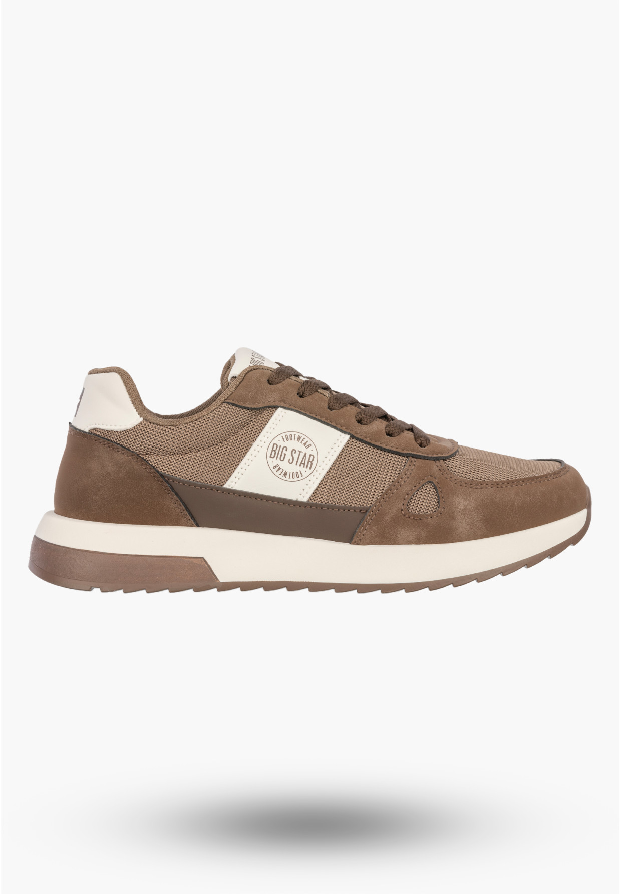 Sneakersy Męskie BIG STAR Buty Sportowe Ekoskóra Casual Brązowe TT174353