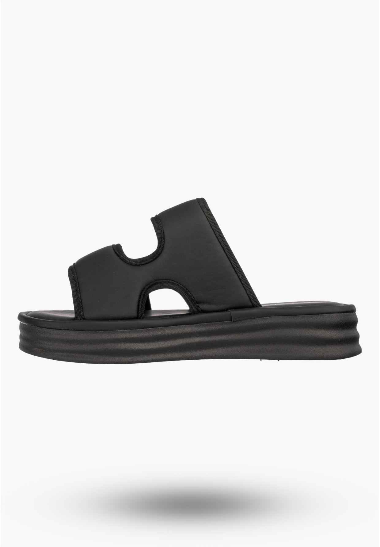 Klapki Damskie Buty Na Rzep Letnie Na Platformie Stylowe Czarne POTOCKI