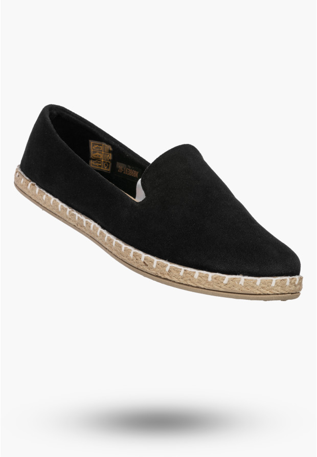 Czarne espadryle damskie Potocki wsuwane