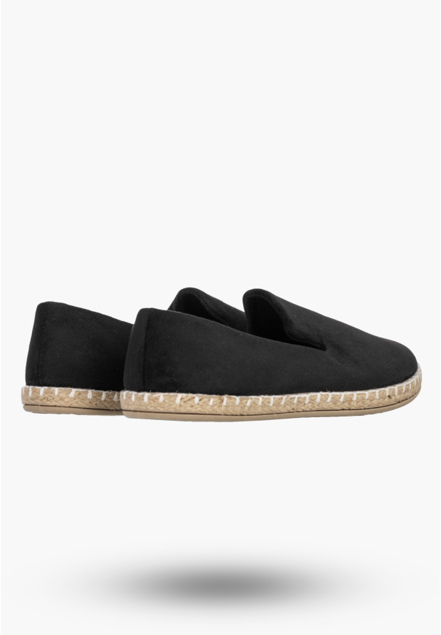 Espadryle Damskie Wsuwane Buty Casual Lekkie Półbuty Czarne Potocki