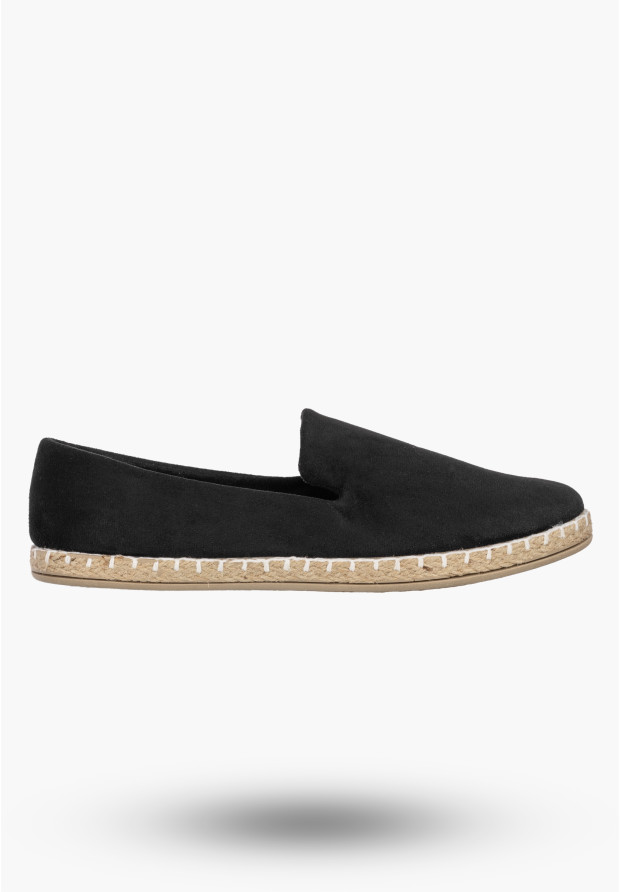 Espadryle Damskie Wsuwane Buty Casual Lekkie Półbuty Czarne Potocki