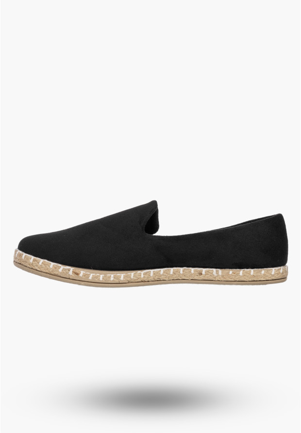 Espadryle Damskie Wsuwane Buty Casual Lekkie Półbuty Czarne Potocki